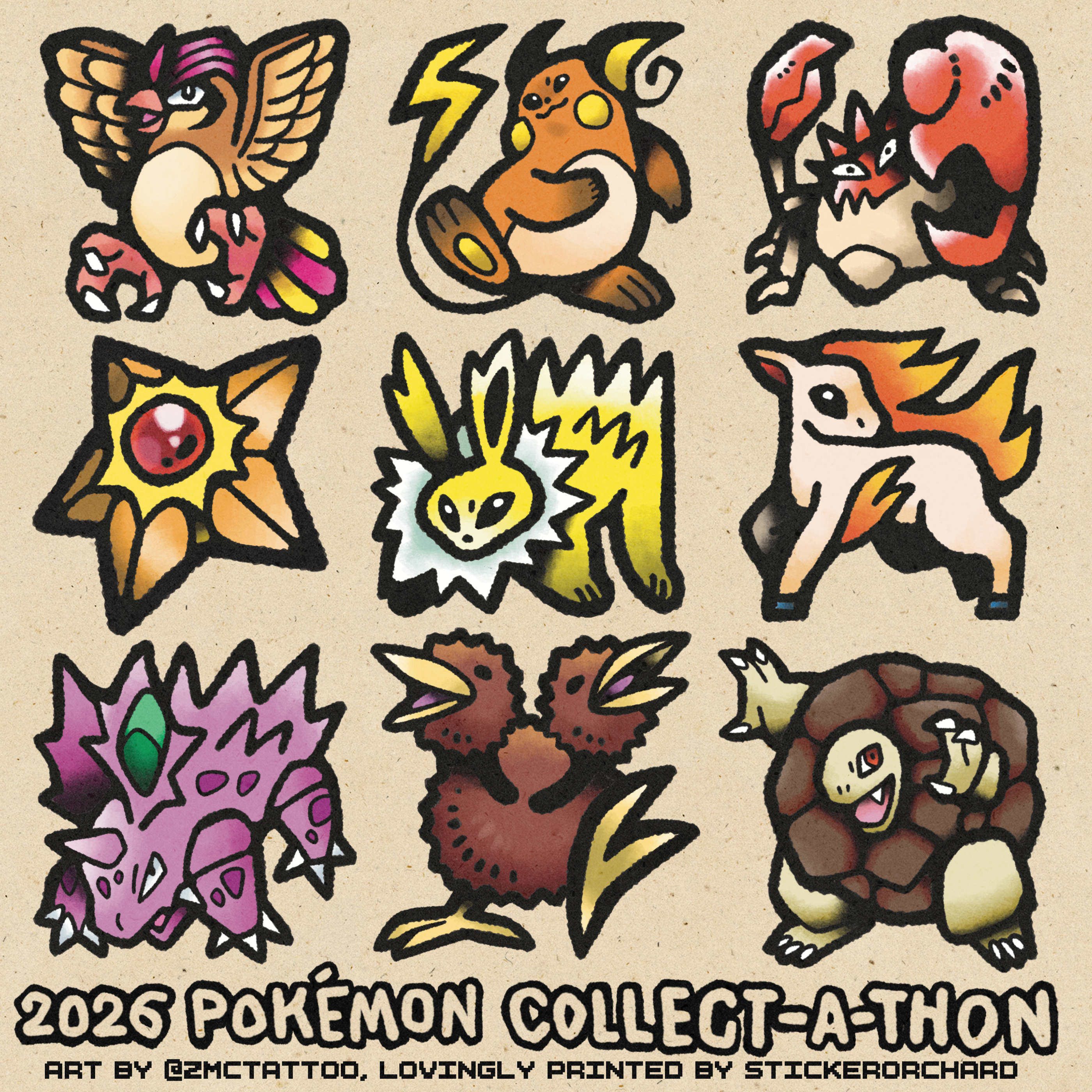 August 2026 Pokémon Collect-a-thon Sticker Sheet
