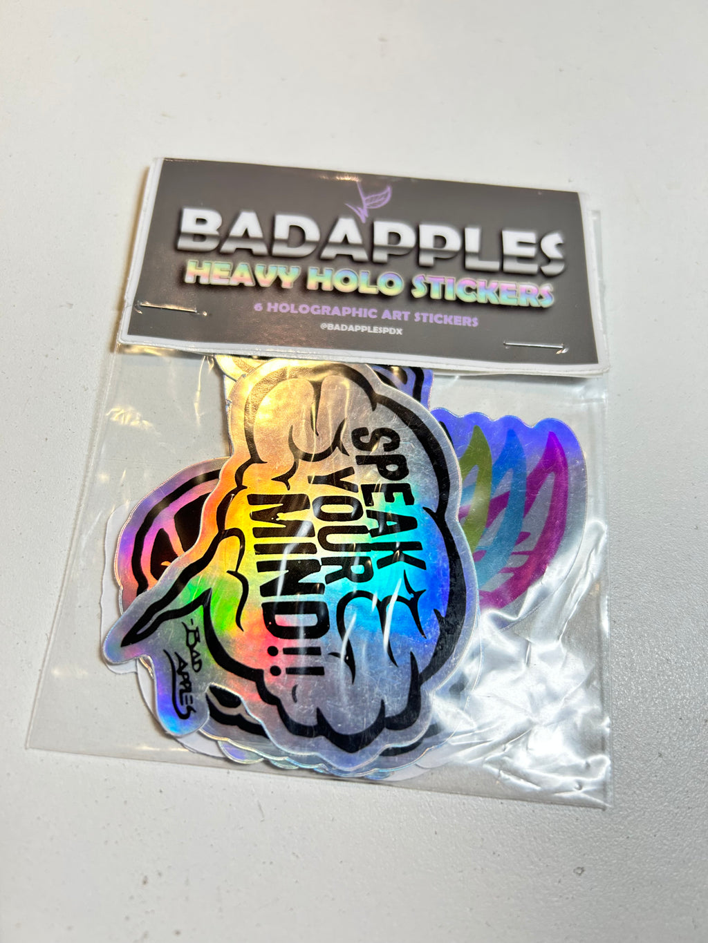 Holographic Art Stickers - @badapplespdx
