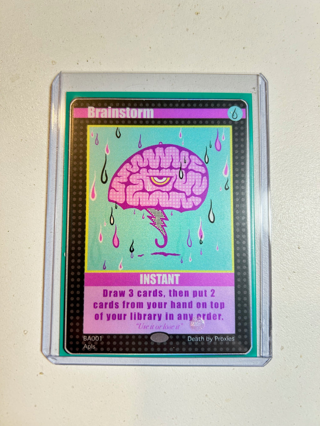 MTG Proxy Card and Sticker set - (Brainstorm) - @badapplespdx