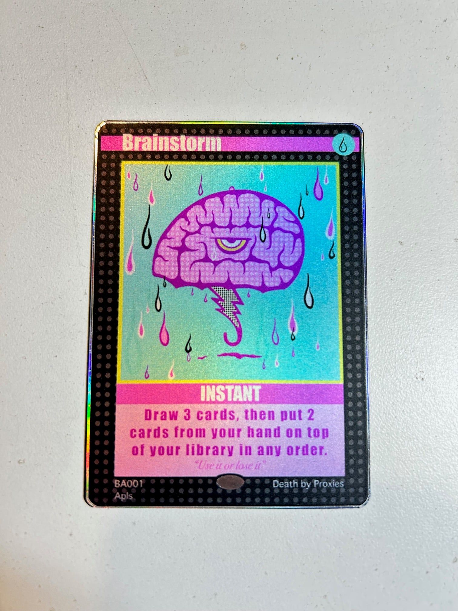 MTG Proxy Card and Sticker set - (Brainstorm) - @badapplespdx