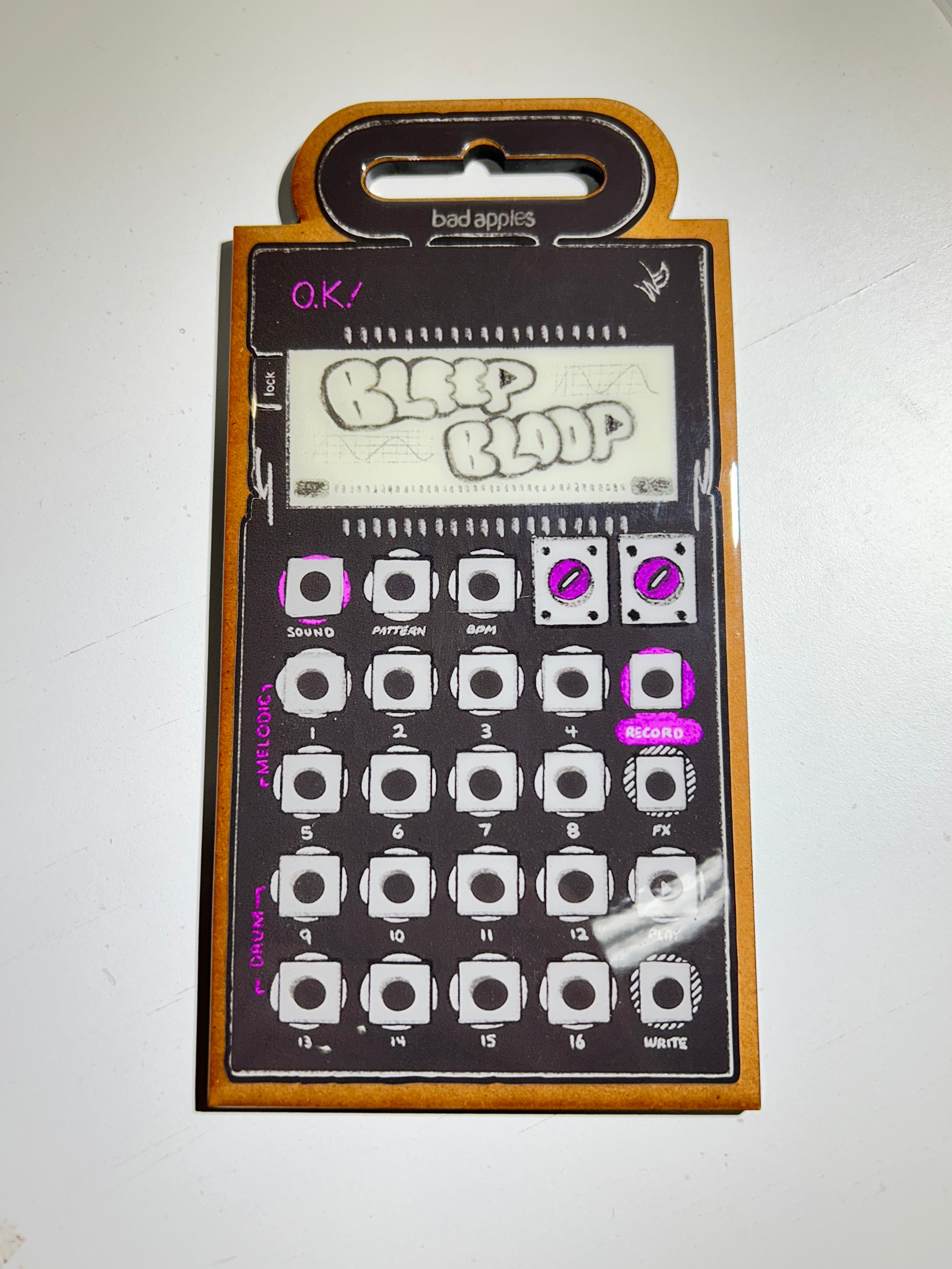 Sticker Woodcut - Bleep Bloop - @badapplespdx – The Orchard