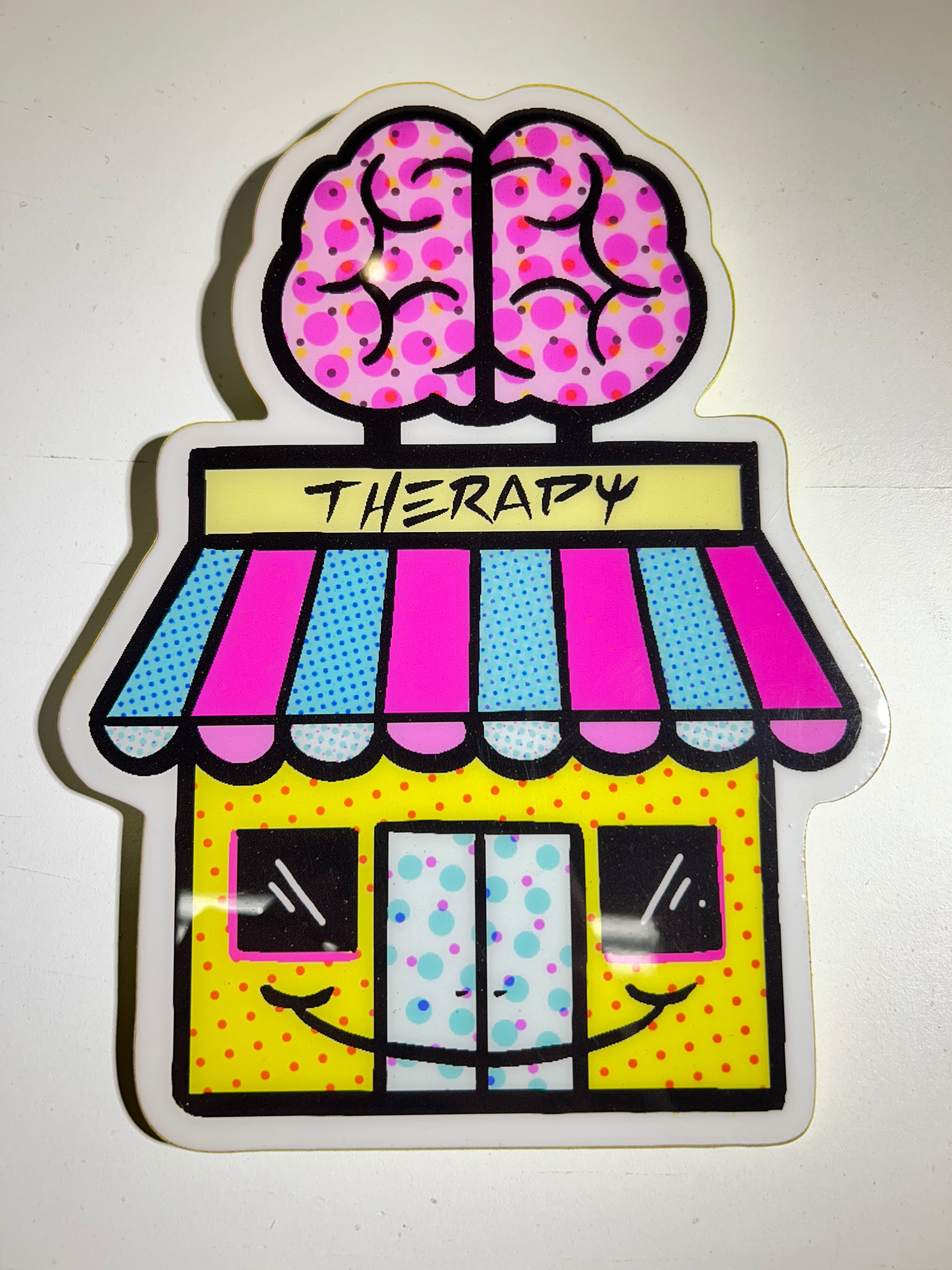 Sticker Woodcut - Therapy - @badapplespdx