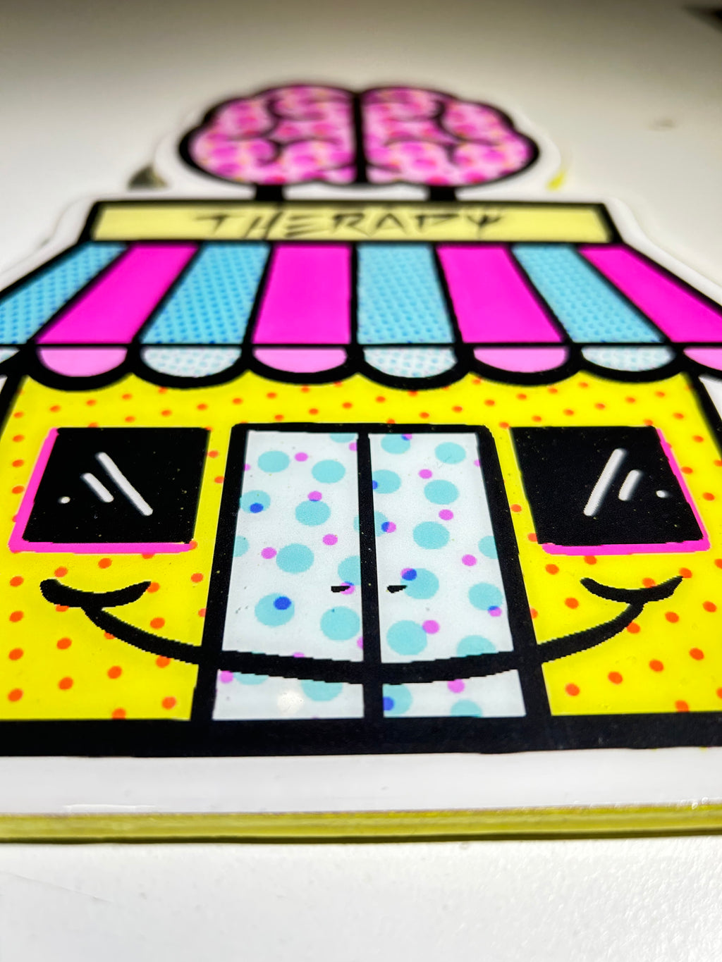 Sticker Woodcut - Therapy - @badapplespdx