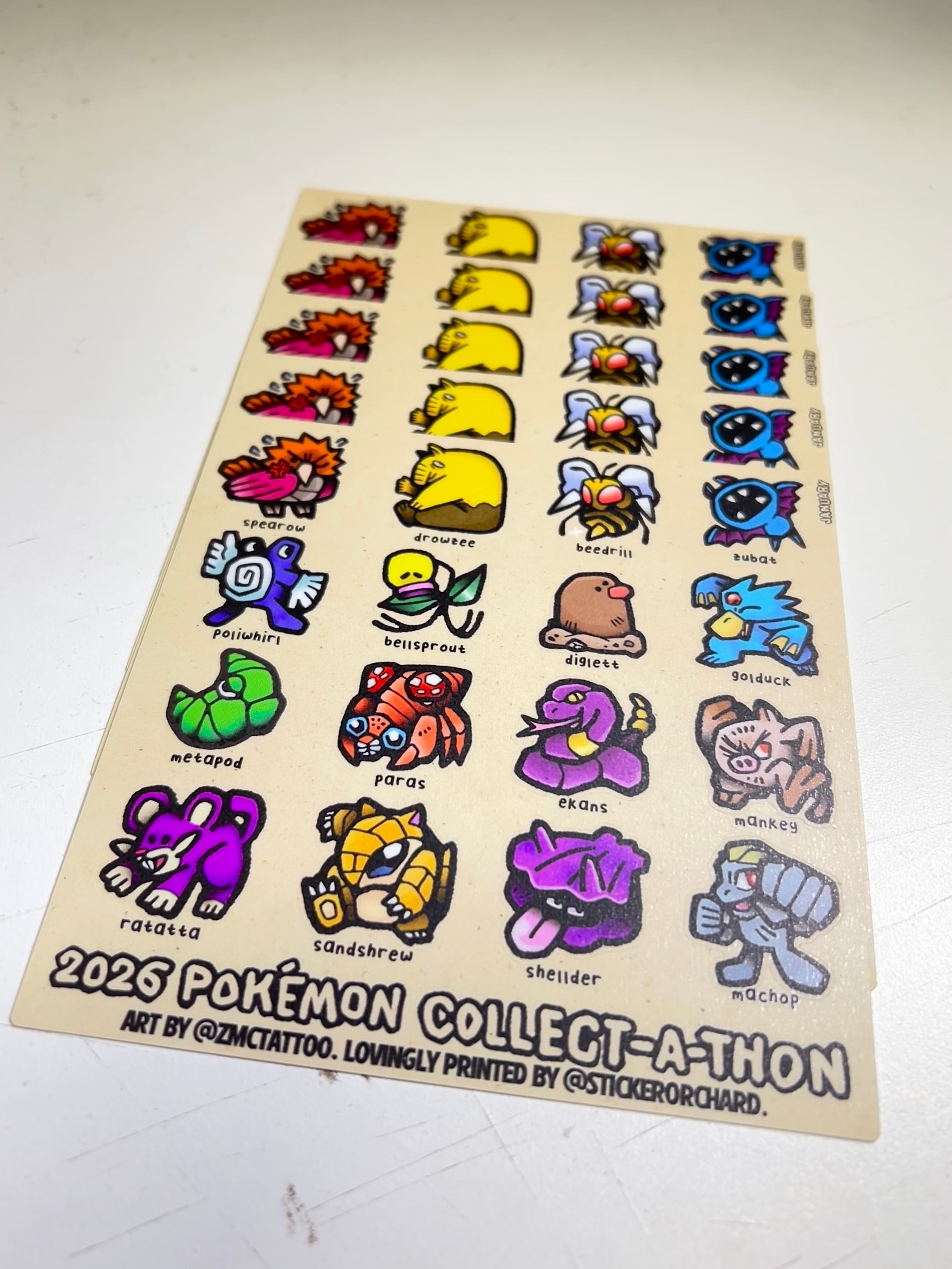 January 2026 Pokémon Collect-a-thon Sticker Sheet – The Orchard