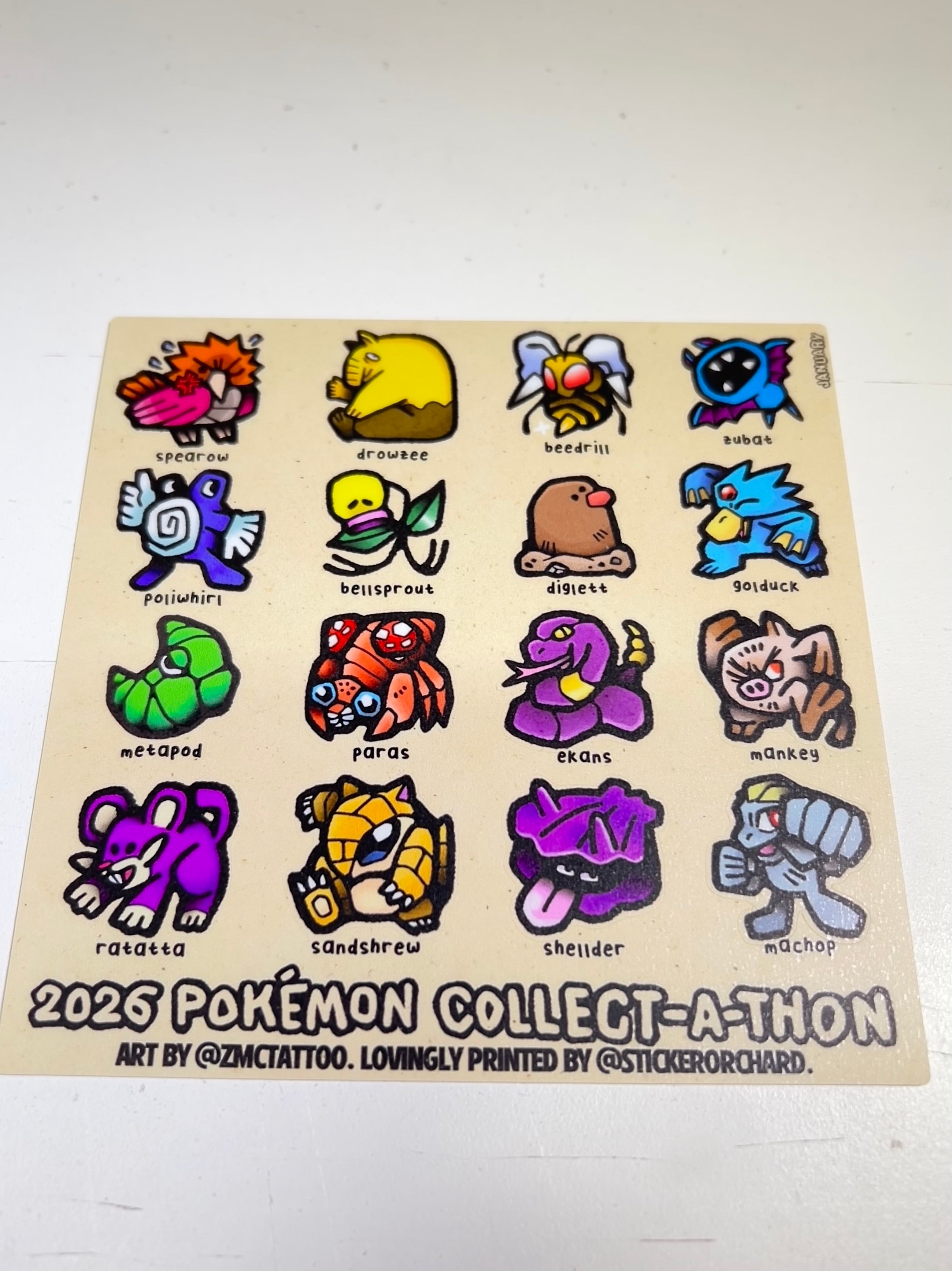JAN 2026 Pokémon Collect-a-thon Sticker Sheet