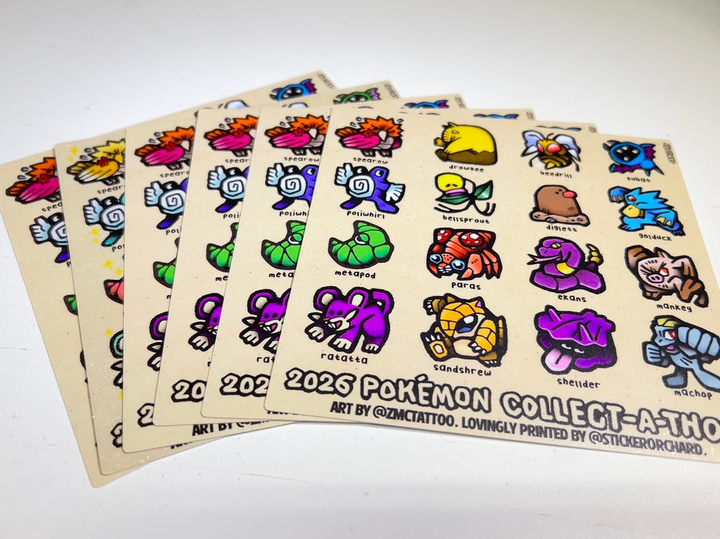 JAN 2026 Pokémon Collect-a-thon Sticker Sheet