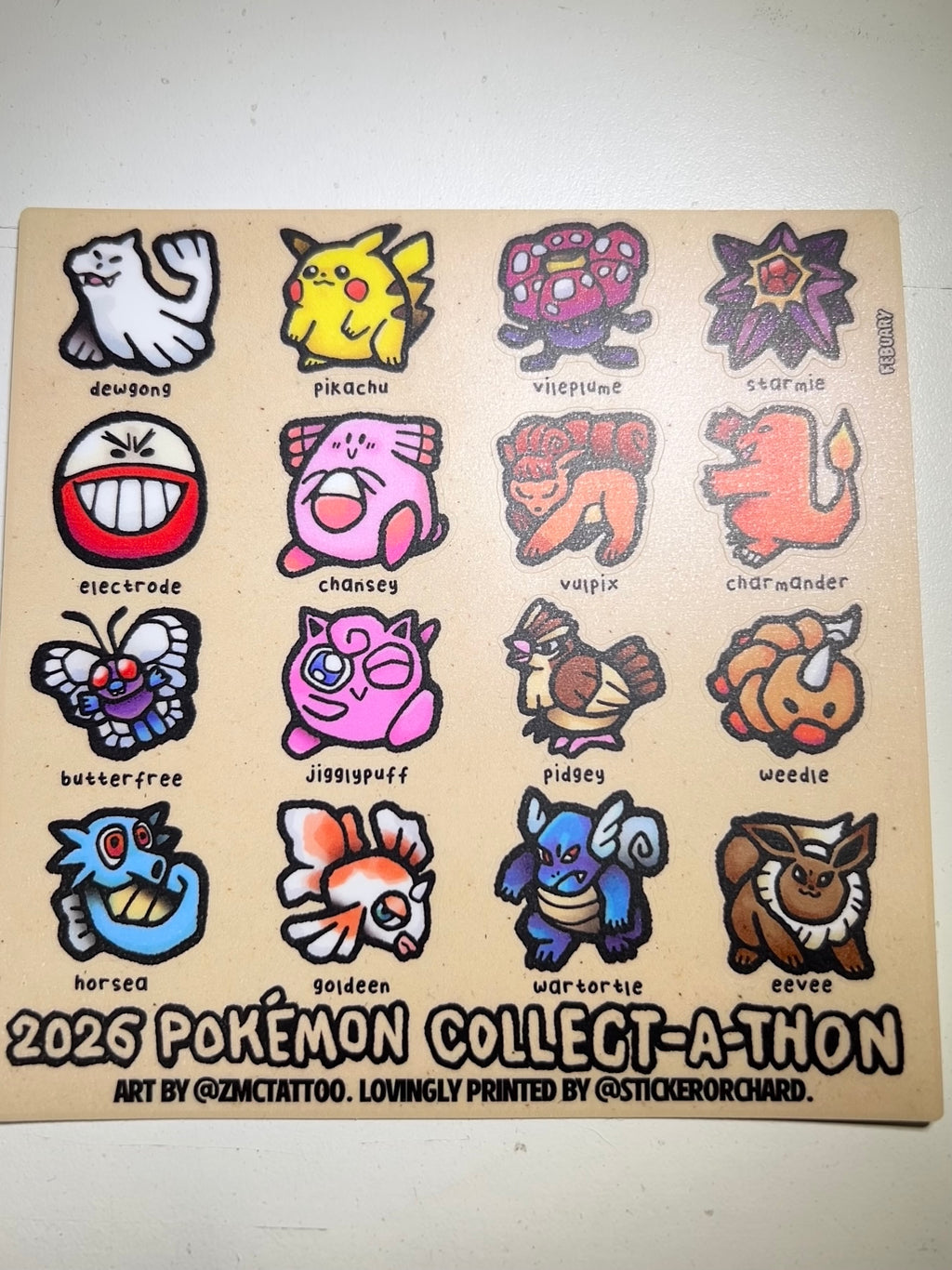 Feb 2026 Pokémon Collect-a-thon Sticker Sheet