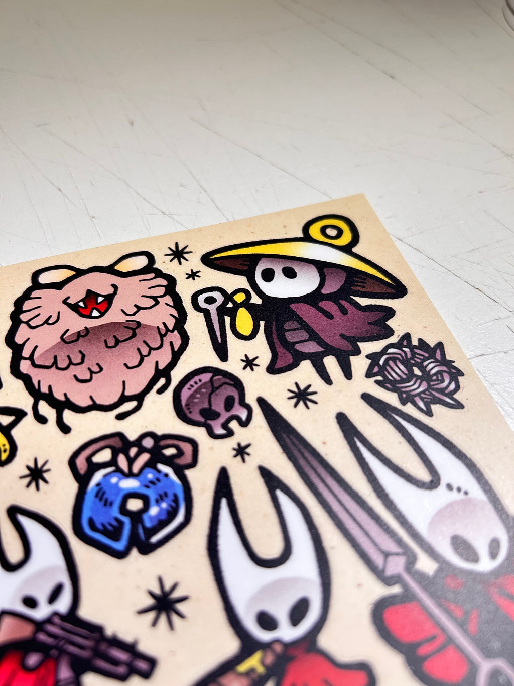 Hollow Knight - SILKSONG sticker sheet @zmctattoo