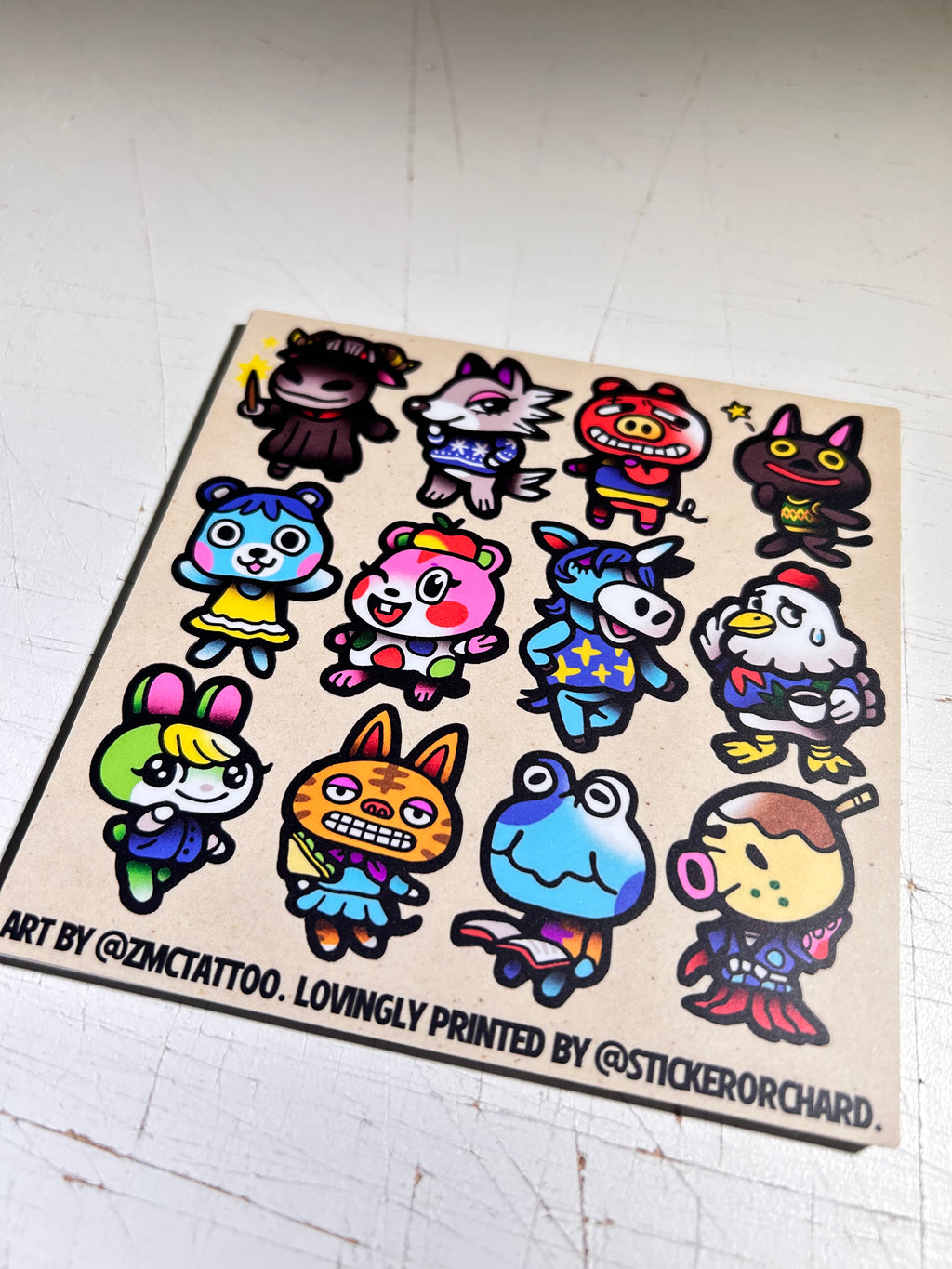 Animal Crossing sticker sheet 1 @zmctattoo