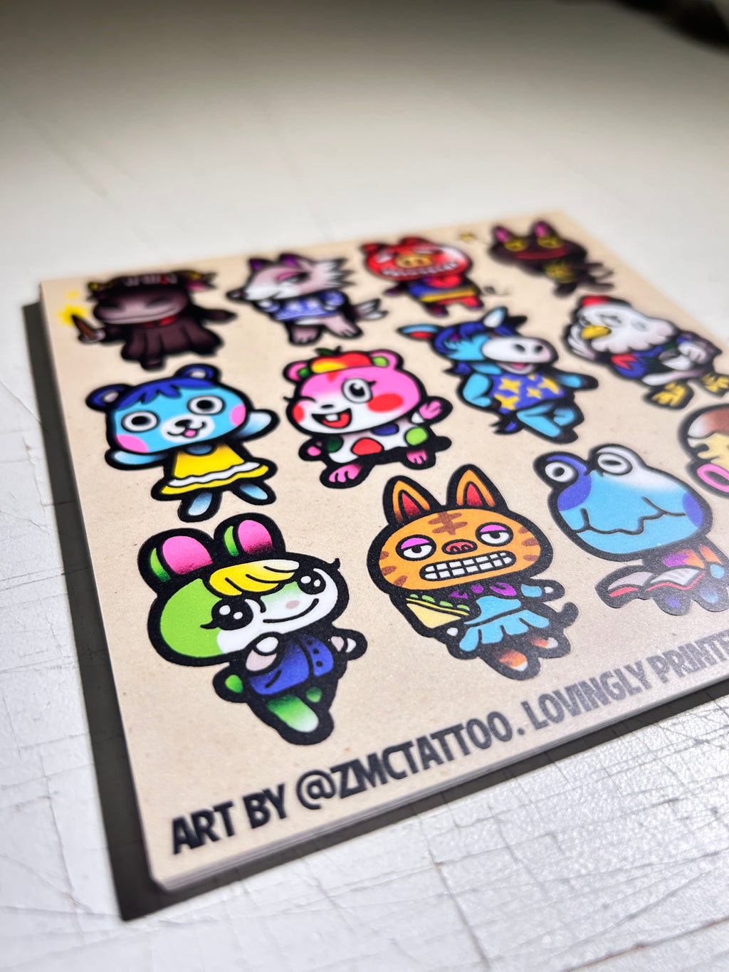 Animal Crossing sticker sheet 1 @zmctattoo