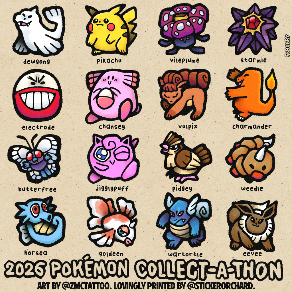 Feb 2026 Pokémon Collect-a-thon Sticker Sheet